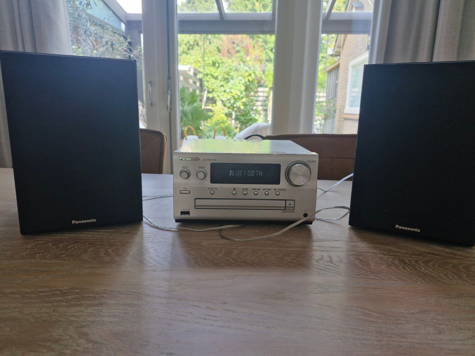 Panasonic SA-PMX70B Microset met Bluetooth en CD-speler, Ophalen of Verzenden, Zo goed als nieuw, Cd-speler, Microset