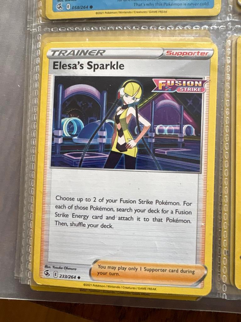 Elesa's Sparkle Supporter Trainer Kaart Pokémon TCG, Ophalen, Zo goed als nieuw, Losse kaart