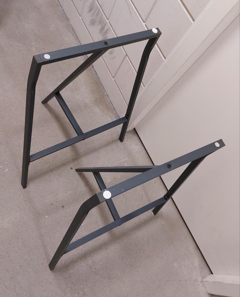 IKEA LERBERG schragen - Donkergrijs (2 stuks), Ophalen, Tafelpoot, Gebruikt, Minder dan 50 cm