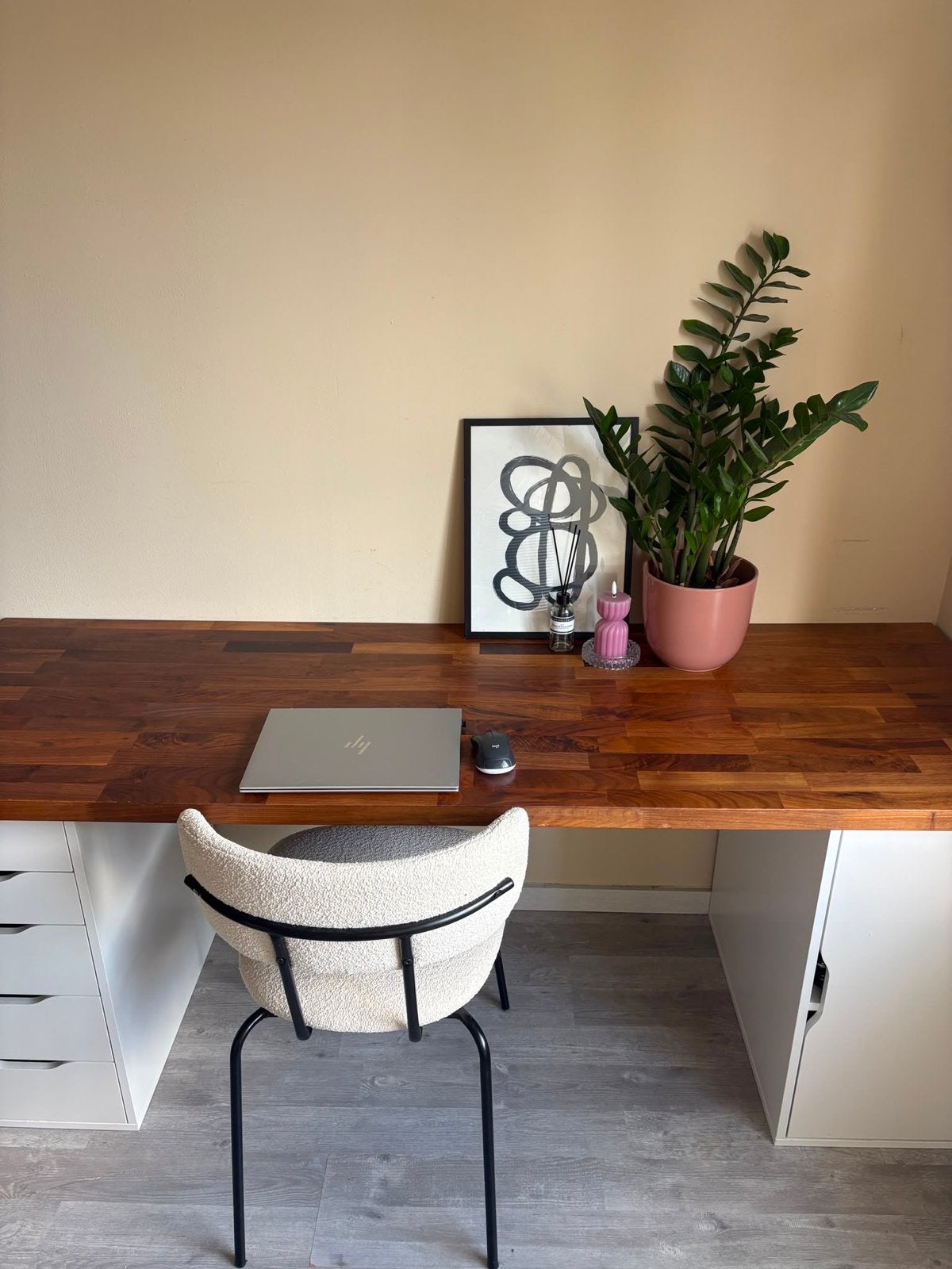 IKEA bureau met Alex ladekasten, Ophalen, Bruin, Zo goed als nieuw, IKEA