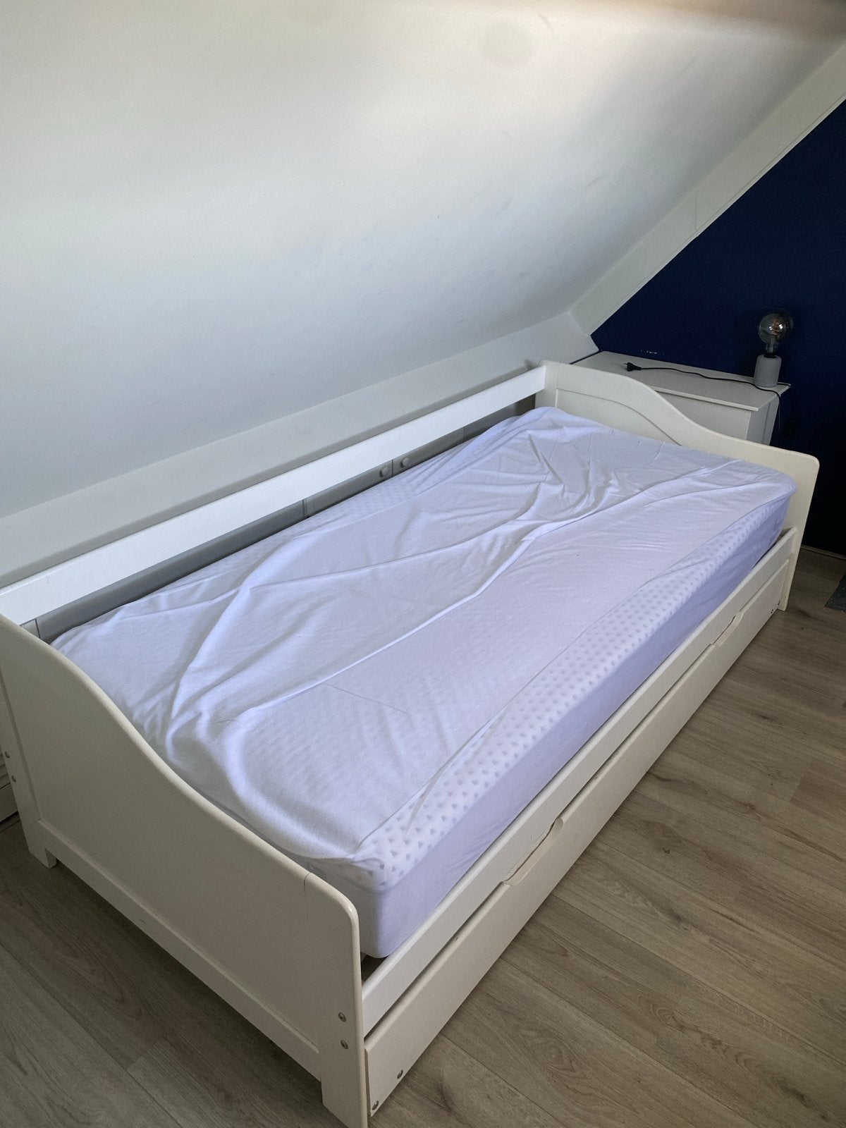 Eenpersoonsbed 'Rens' met uitschuifbaar extra matras, Ophalen, Gebruikt, 90 cm, Eenpersoons