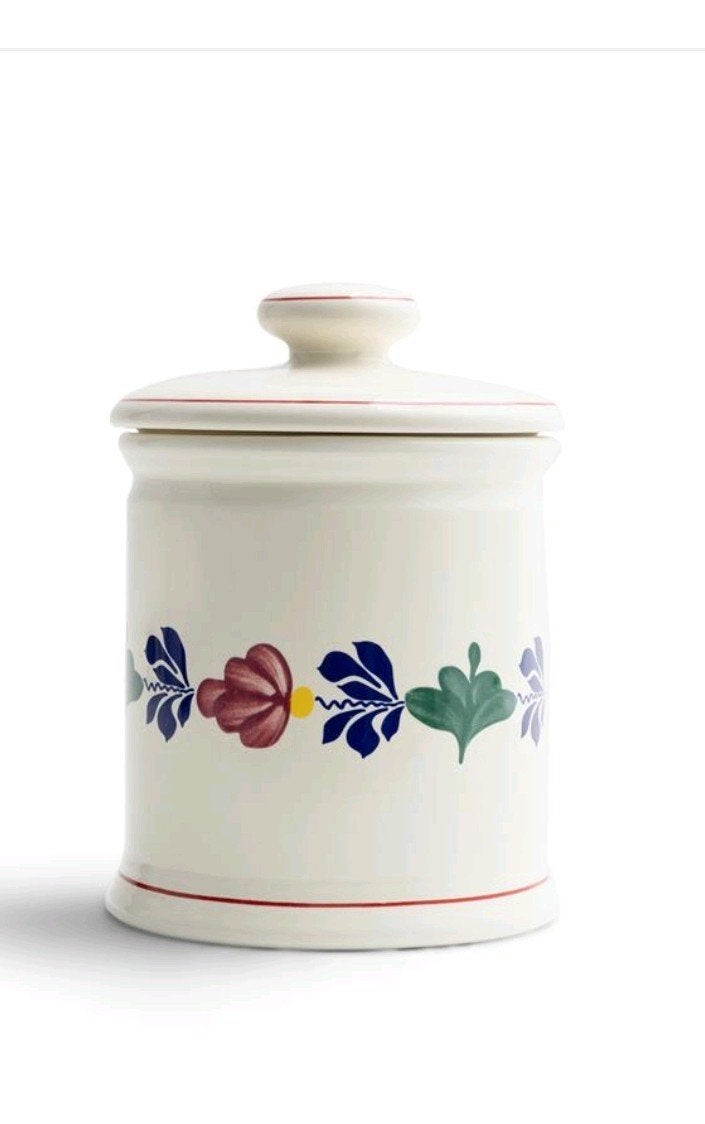 Boerenbont brocante delftsblauw Voorraadpot 1,5L, Ophalen of Verzenden, Gebruikt, Aardewerk, Overige typen