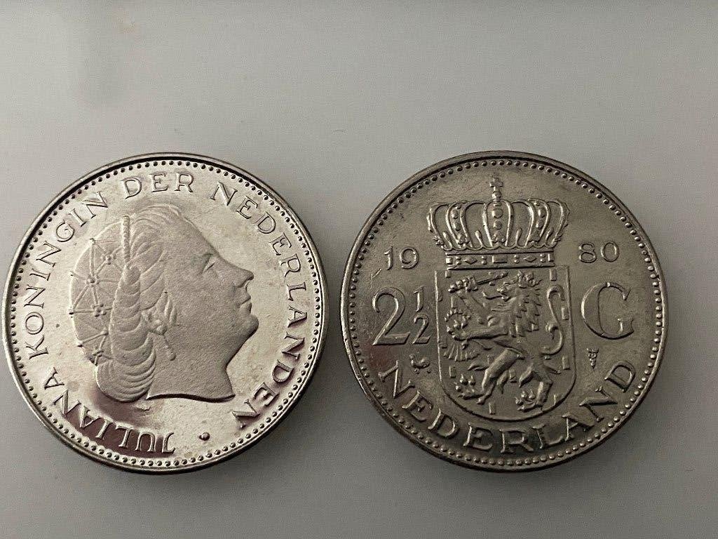 2 1/2 Gulden Juliana 1980, Postzegels en Munten, Ophalen of Verzenden, Koningin Juliana, 2½ gulden, Losse munt