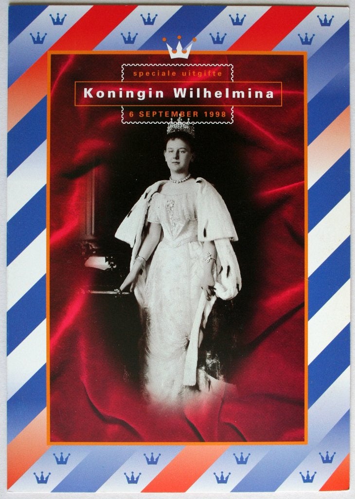 Koningin Wilhelmina, Herinnering mapje met spec. stempels, Verzamelen, Koninklijk Huis en Royalty, Ophalen of Verzenden, Gebruikt