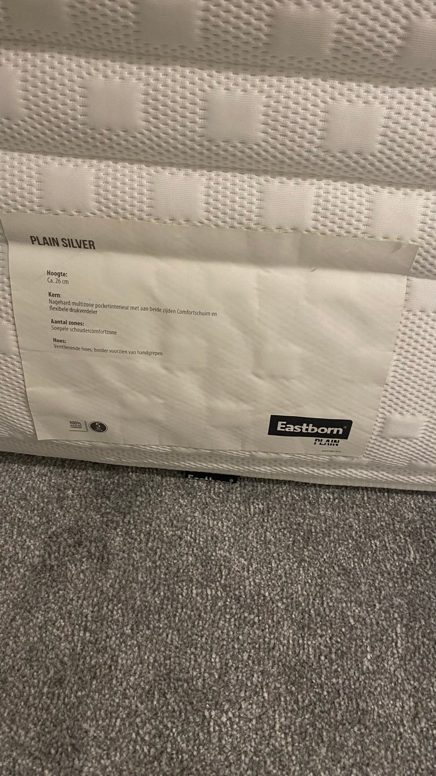 Comfortabel Eastborn matras (90x190 cm) in nette staat, Ophalen, Gebruikt, 90 cm, Eenpersoons