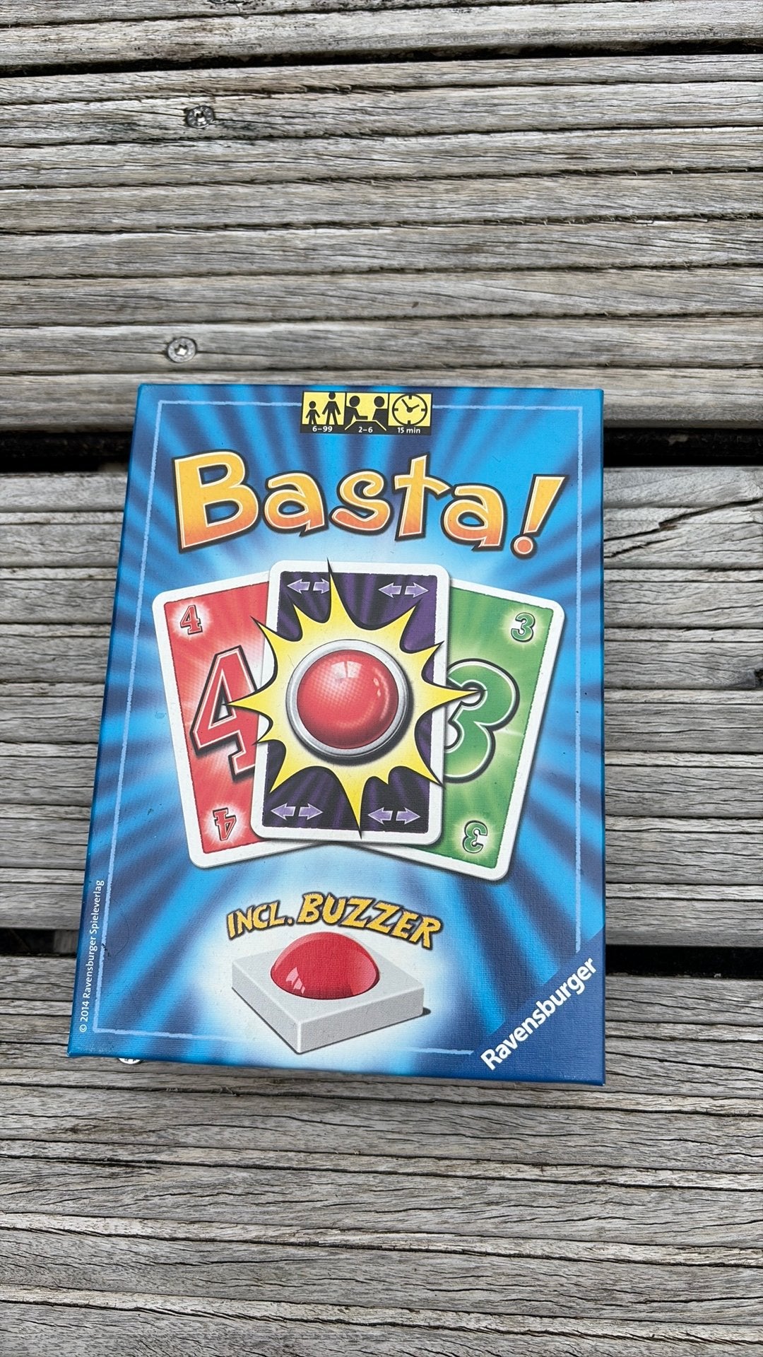 Basta! Kaartspel met Buzzer van Ravensburger, Een of twee spelers, Ophalen of Verzenden, Zo goed als nieuw