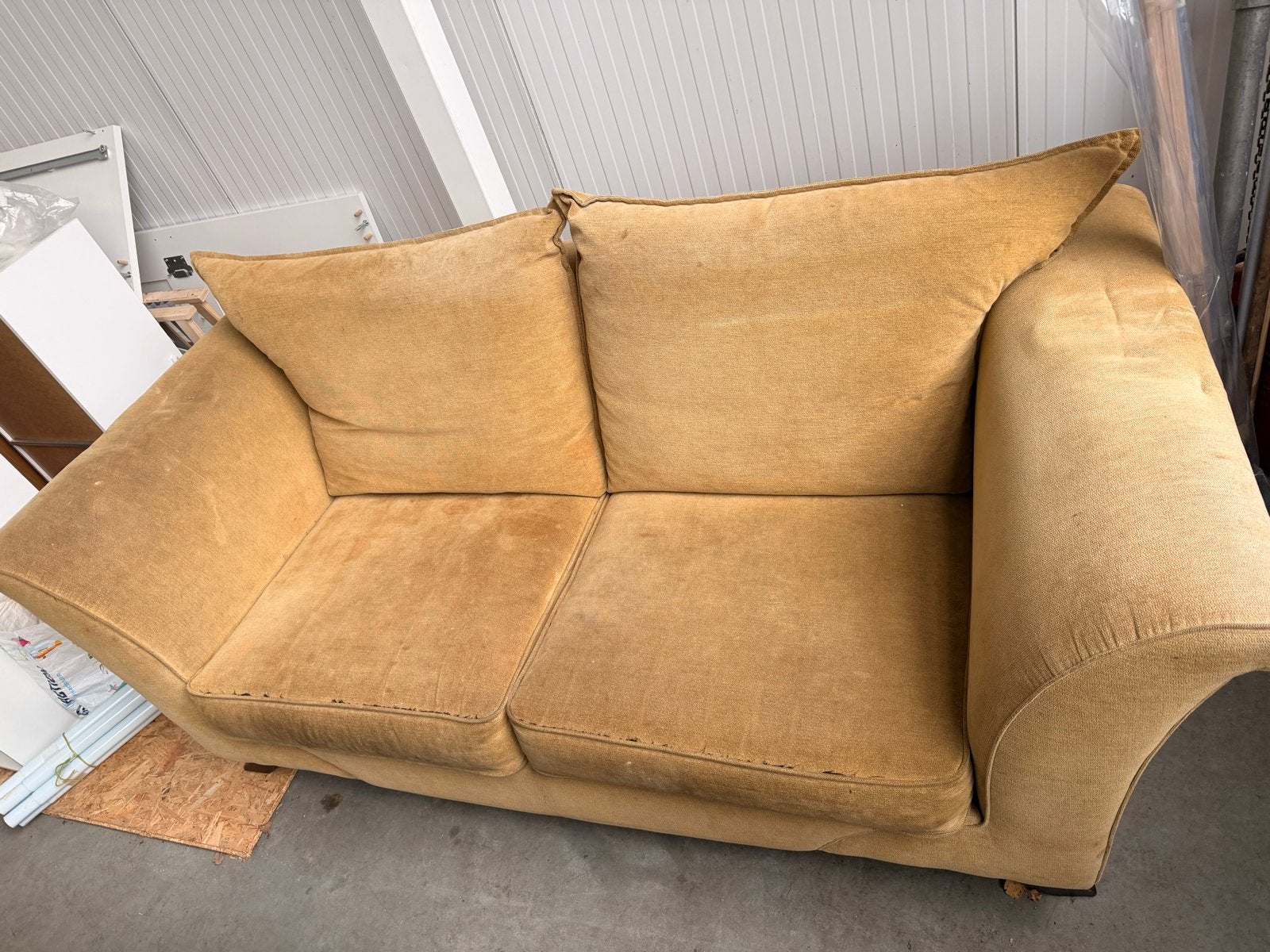 Ruime 2-zits bankstel, comfortabel en stevig, Ophalen, Gebruikt, 150 tot 200 cm, Tweepersoons
