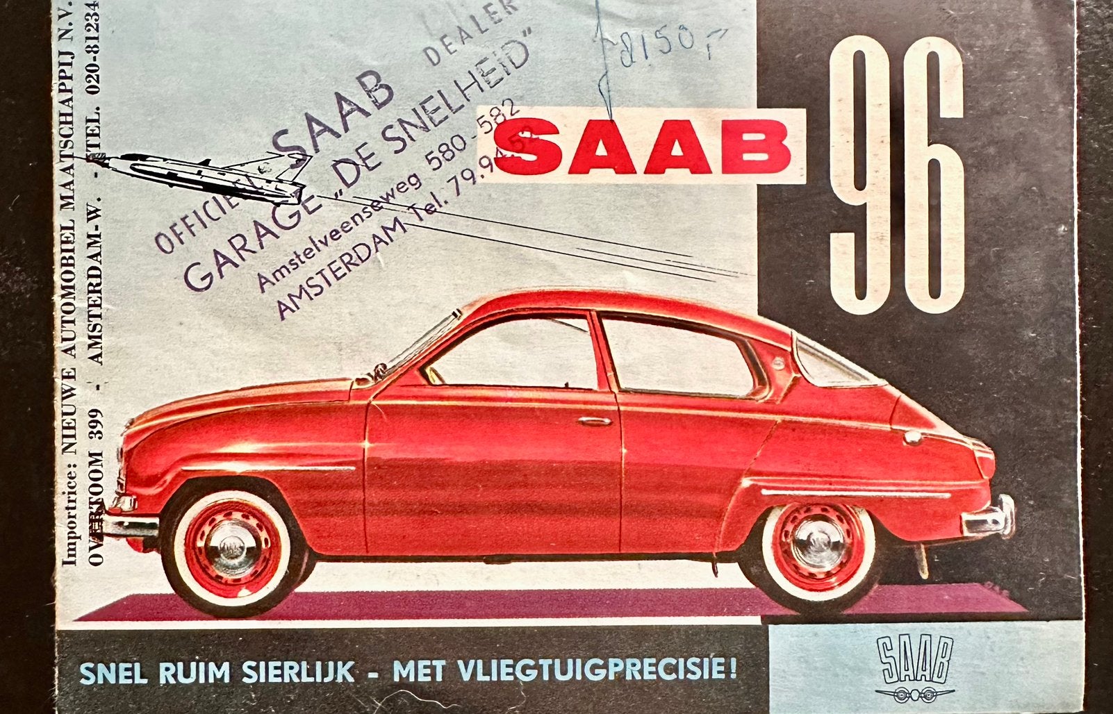 Saab 96 folder  (Fl. 8150!)  in goede staat, Ophalen of Verzenden, Gebruikt, Auto's