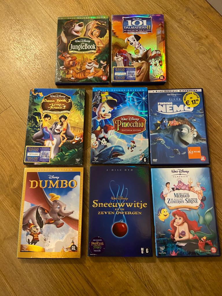 Dvd’s Disney, oa Junglebook, Sneeuwwitje en Finding Nemo, Alle leeftijden, Ophalen of Verzenden, Zo goed als nieuw