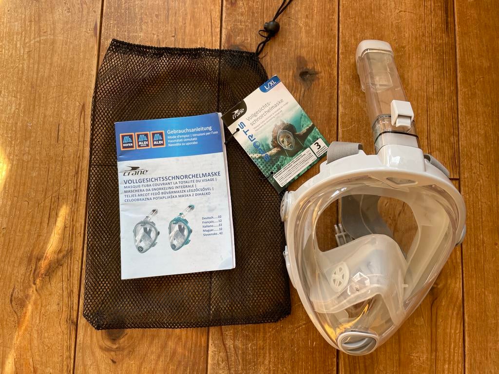 Volgelaats snorkelmasker - Zo goed als nieuw, Ophalen of Verzenden, Zo goed als nieuw, Snorkelmasker