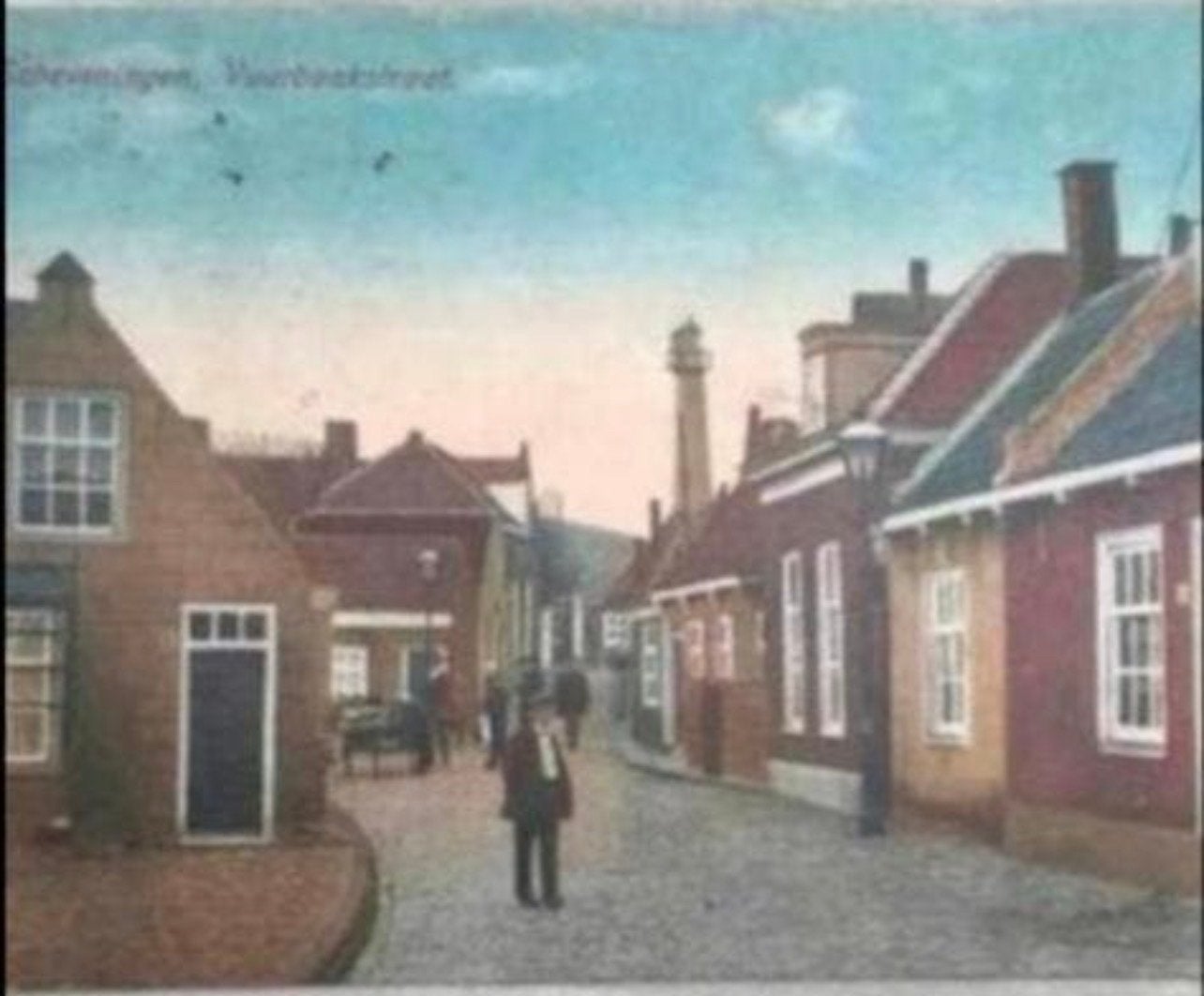 Vuurbaakstraat Scheveningen - Zeer oude, gelopen ansichtkaar, Ophalen of Verzenden, Voor 1920, Gelopen, Zuid-Holland