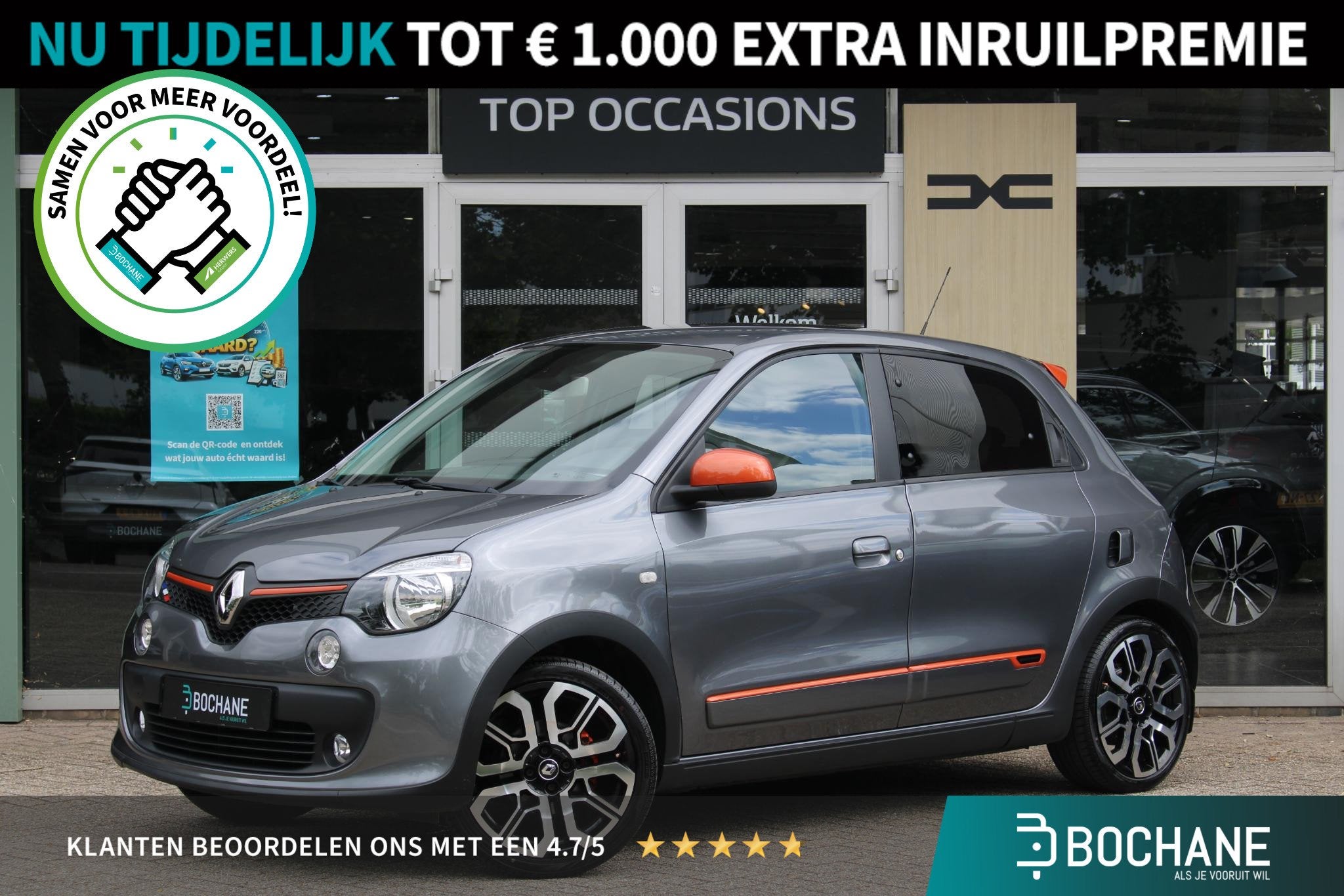 Renault Twingo 0.9 TCe GT | Cruise Control | Radio | Airco, 898 cc, Met garantie (alle), 4 stoelen, Leder en Stof