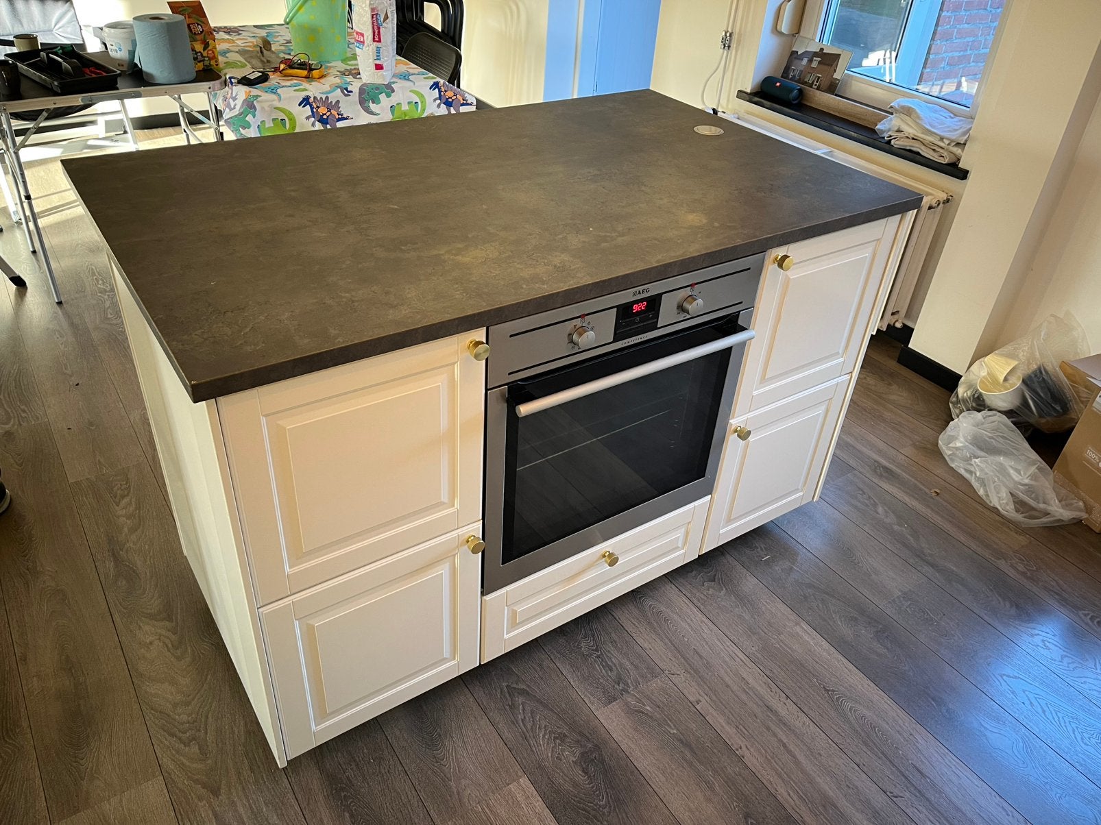 Keukenblok/bar, Huis en Inrichting, Ophalen, Gebruikt, 100 tot 150 cm, Meerkleurig