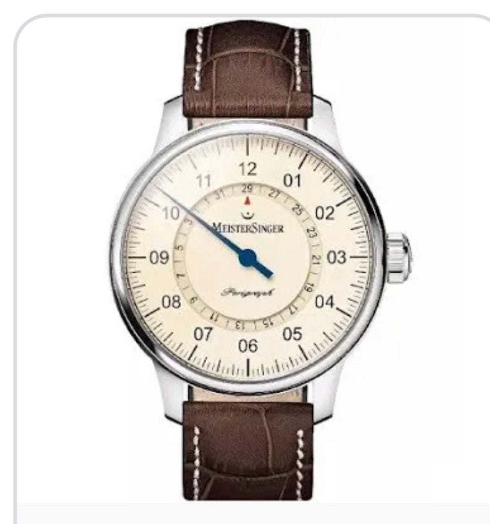 Meistersinger Perigraph, Leer, Polshorloge, Zo goed als nieuw, Ophalen