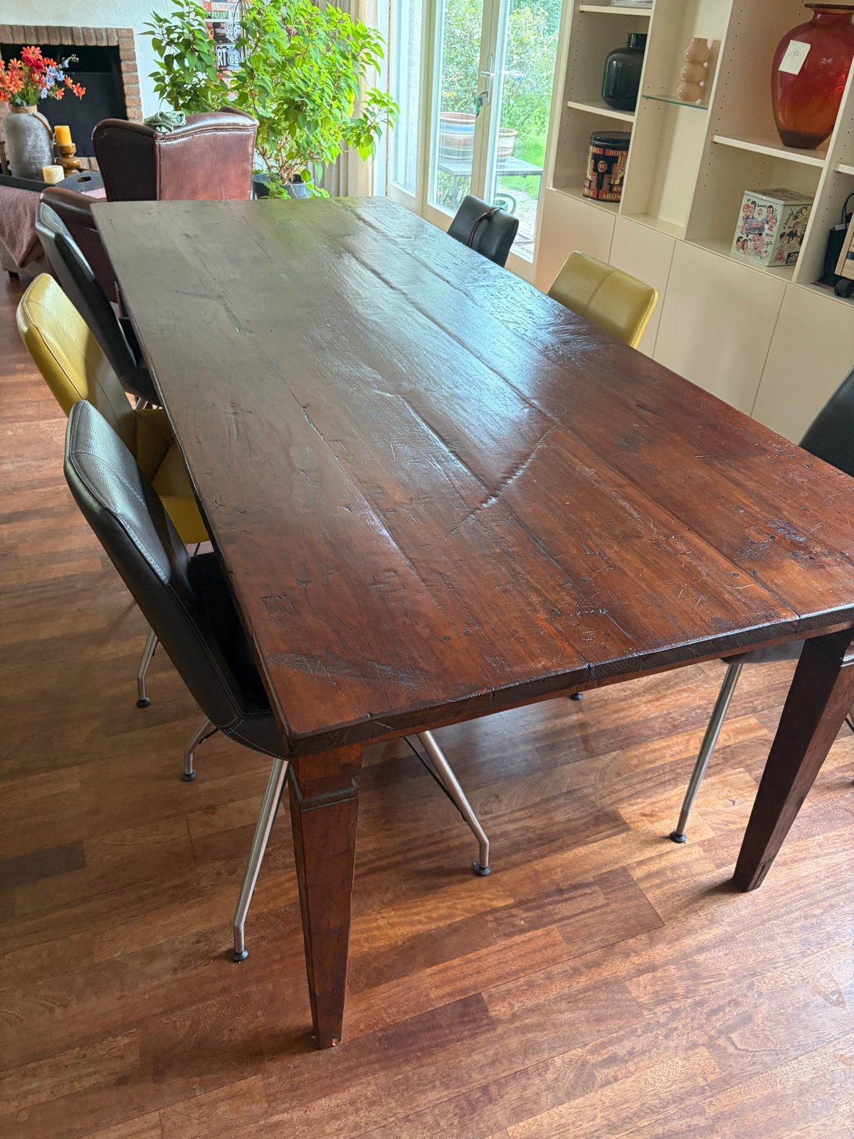 Robuuste eettafel 250x100 cm met 3 laden - zware kwaliteit, Huis en Inrichting, Ophalen, 100 tot 150 cm, 200 cm of meer, Zo goed als nieuw
