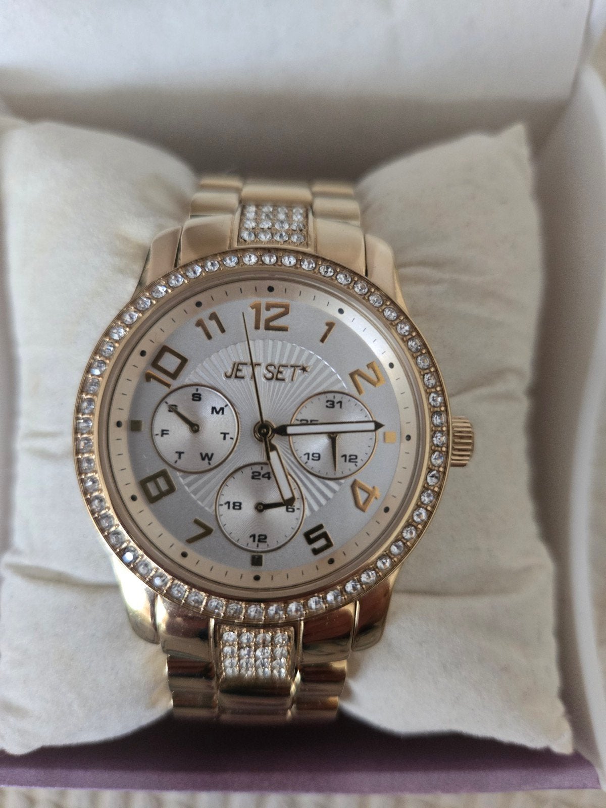 Jet Set Dames horloge, Zo goed als nieuw, Goud, Met strass, Ophalen