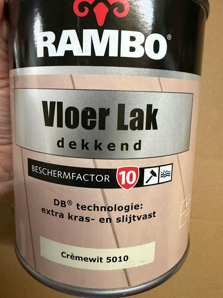 Rambo dekkende vloerlak crèmewit 0,75liter, Ophalen of Verzenden, Nieuw