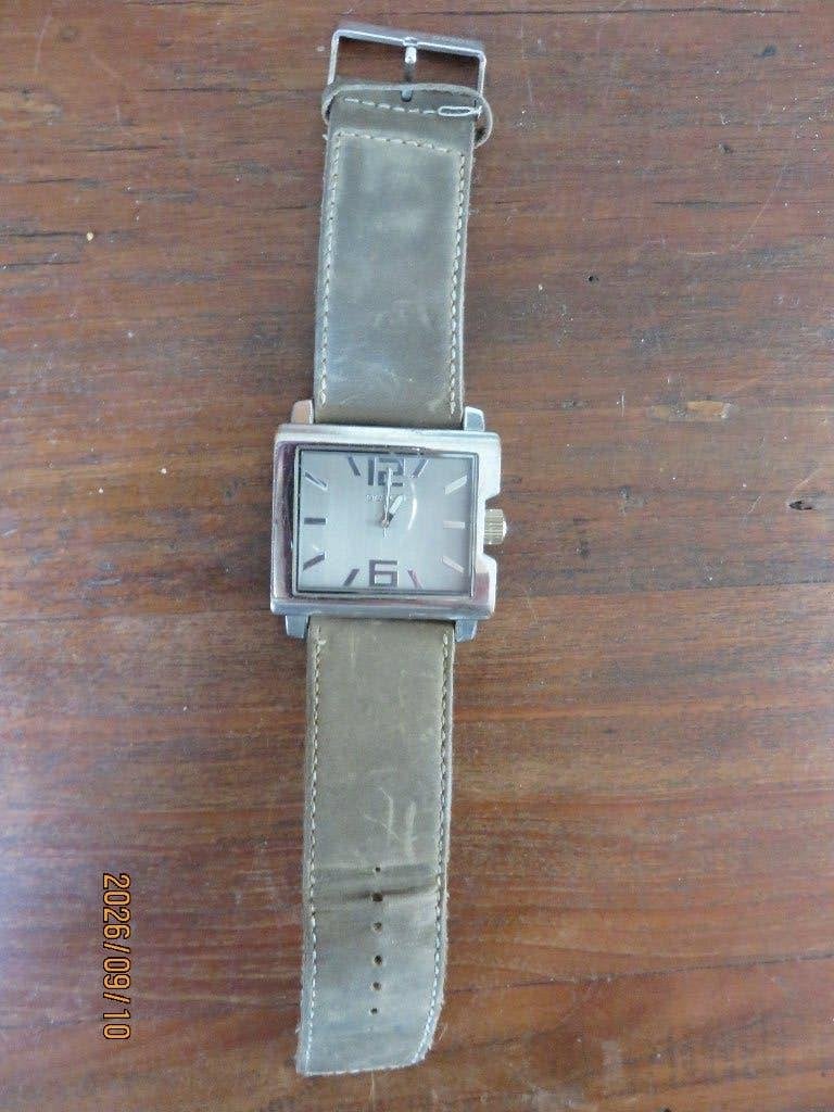 VINTAGE OOZOO  HORLOGE, Verzenden, Gebruikt, Leer, Overige merken