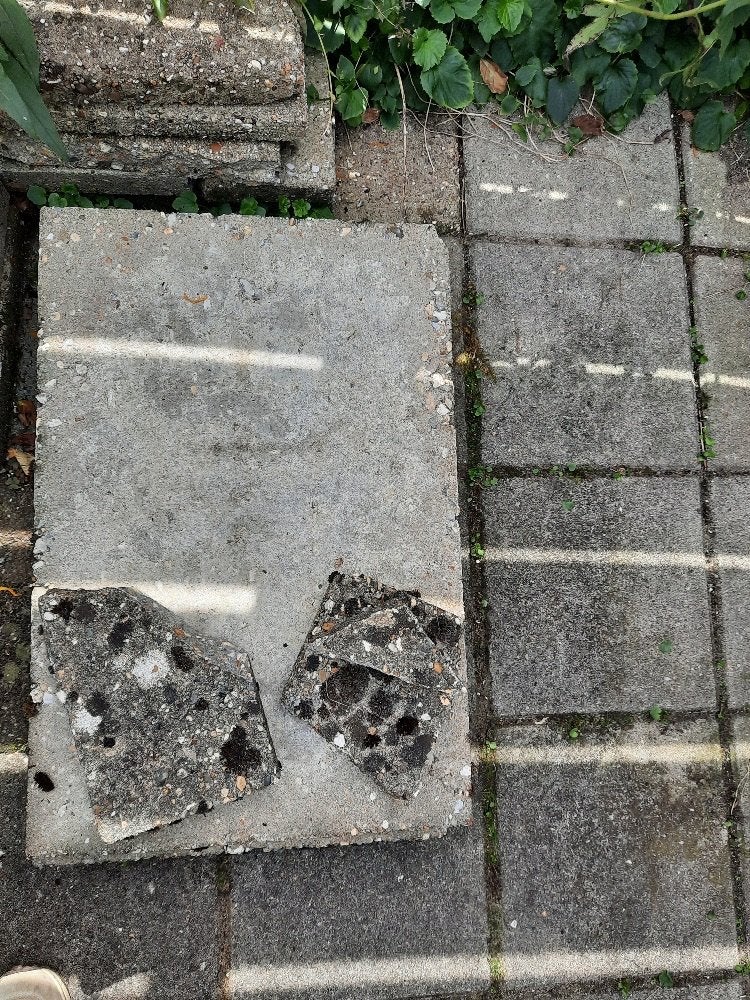 Terras/stoep tegels (gratis), Tuin en Terras, Ophalen, Gebruikt, Beton, Terrastegels