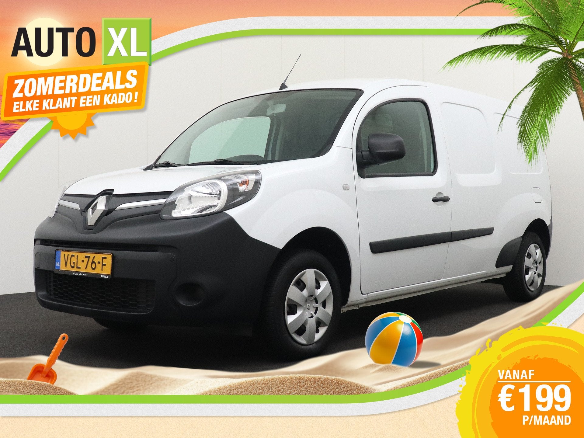 Renault Kangoo Z.E. Maxi XL Koopaccu Cruise Control Bluetoot, Dealer onderhouden, Stof, Gebruikt, Wit