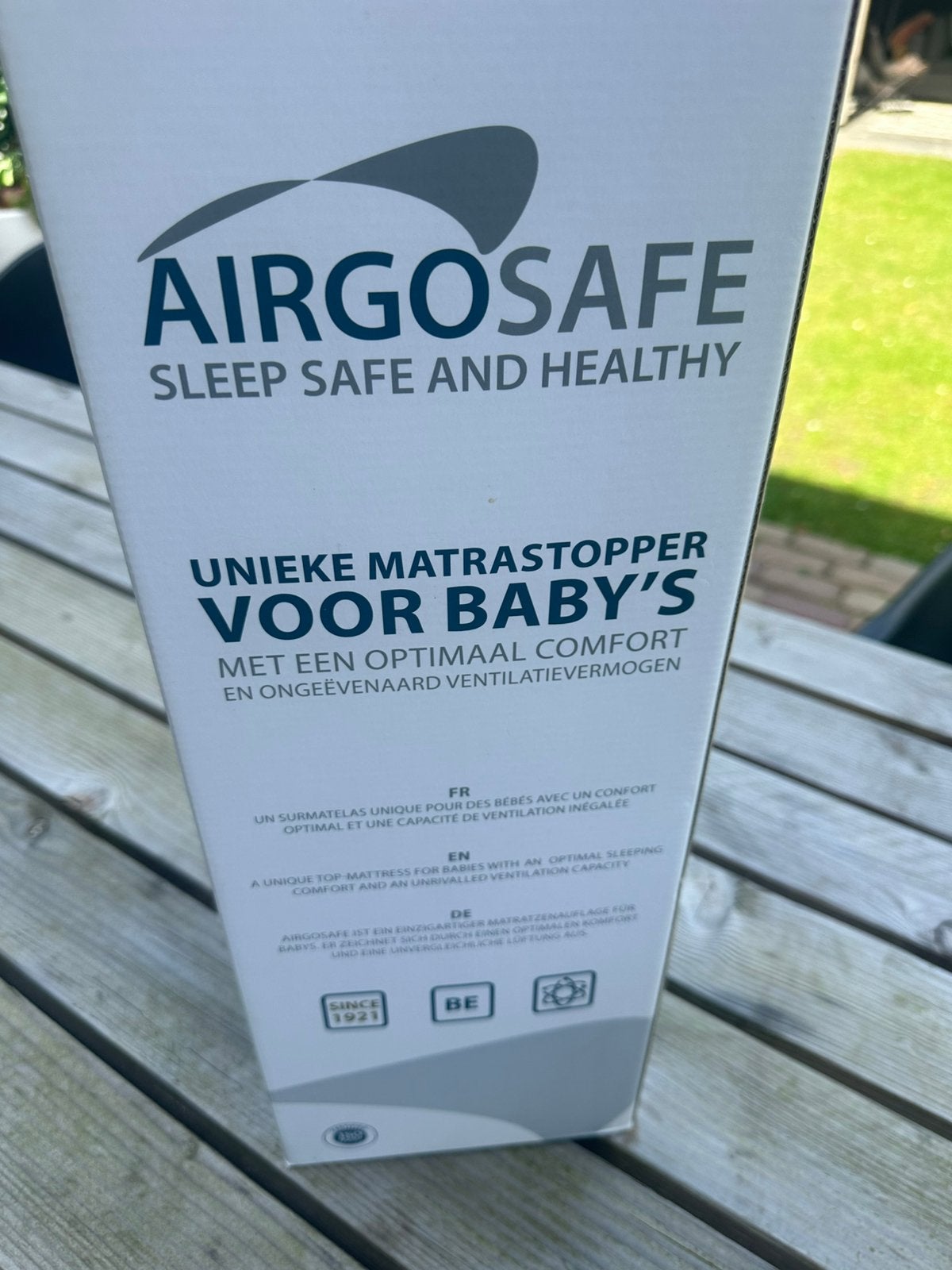 Nieuw in doos baby kinderbed topper airgosafe, Kinderen en Baby's, Ophalen of Verzenden, Nieuw, Ledikant