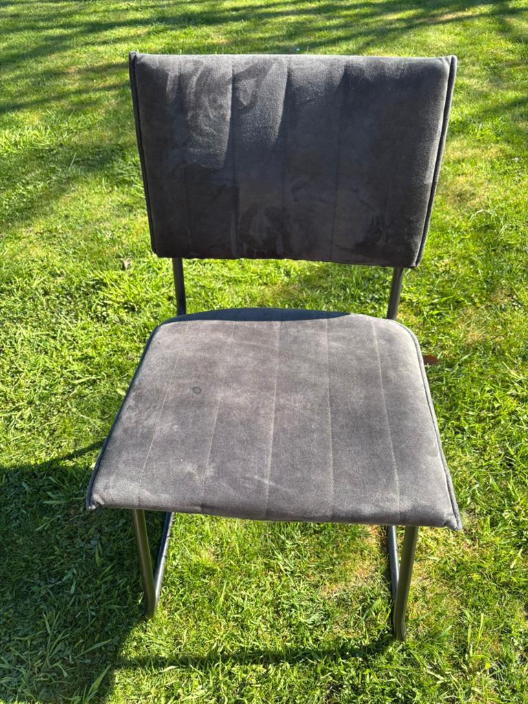 Antracietkleurige eetkamerstoelen, Huis en Inrichting, Stoelen, Ophalen, Zo goed als nieuw, Grijs, Vijf, Zes of meer stoelen