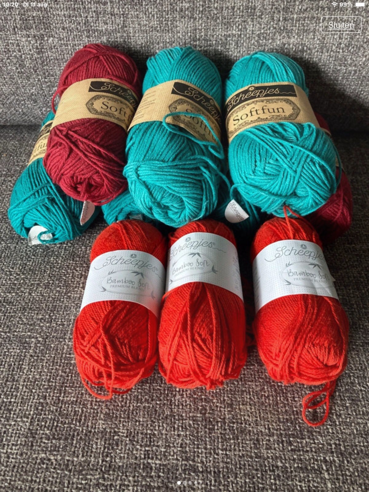 Pakketje van 10 Bollen Scheepjes Garen, Hobby en Vrije tijd, Breien en Haken, Verzenden, Nieuw, Breien of Haken, Wol of Garen