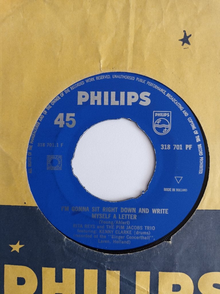 Rita Reys - I`m Gonna Sit Right....  (Philips 318 701), Originele persing, 7 inch, Ophalen of Verzenden, Zo goed als nieuw