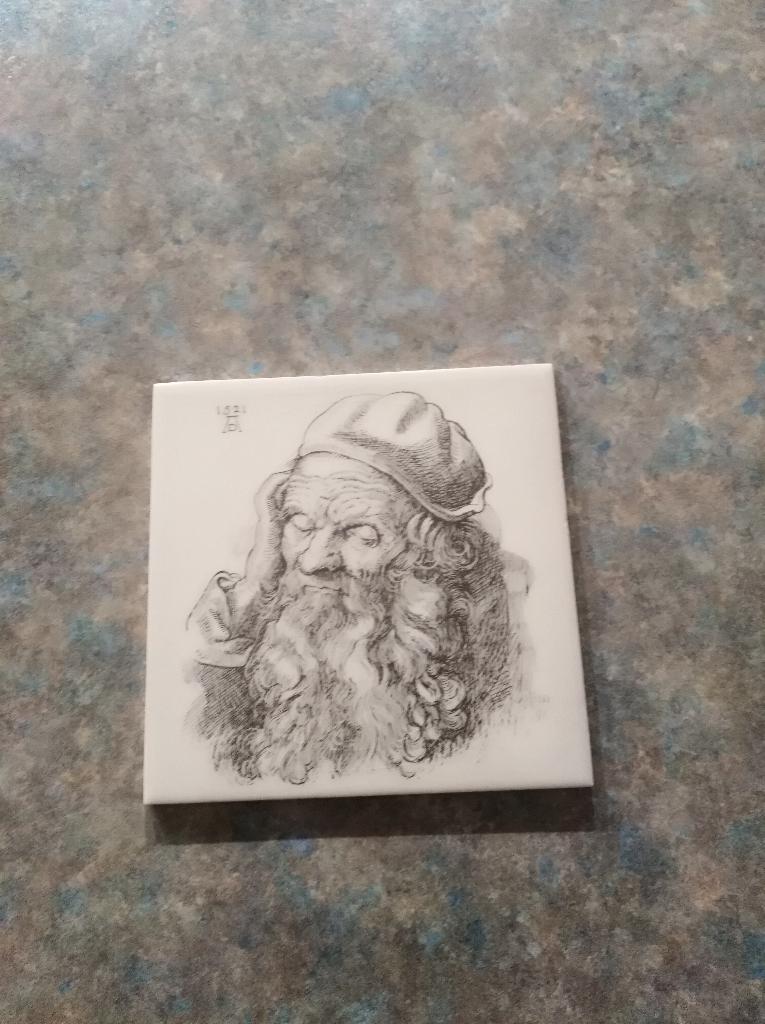 Tegeltje met afbeelding van Rembrandt 15-15 cm, Antiek en Kunst, Ophalen of Verzenden