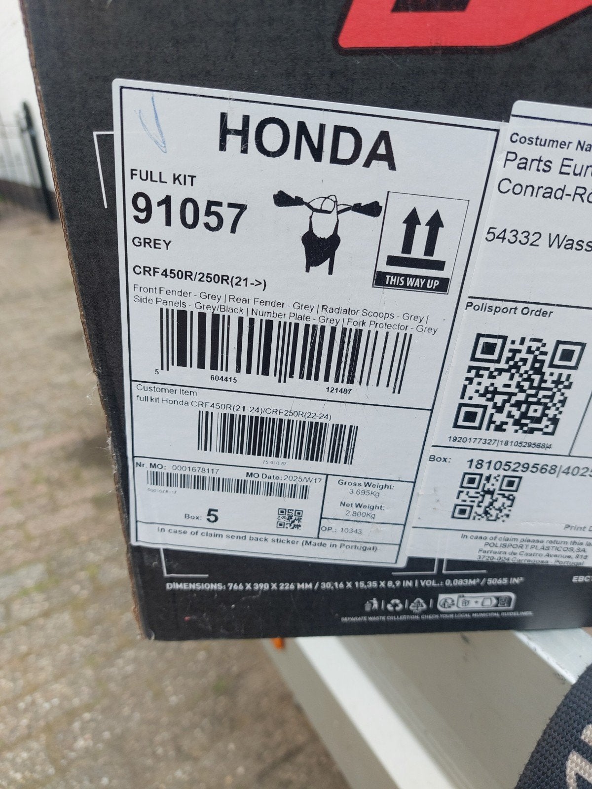 HONDA CRF 250 PLASTICK SET NIEUW GRIJS VANAF 2021, Ophalen of Verzenden, Nieuw