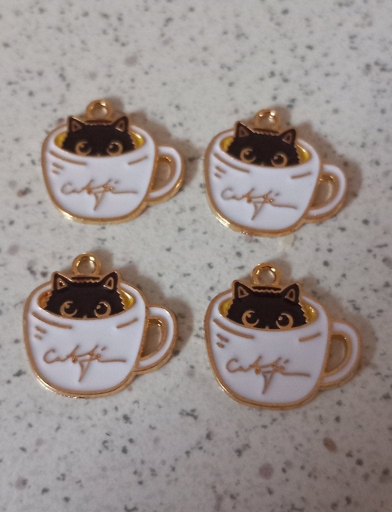 Kat coffee metalen bedels, Ophalen of Verzenden, Nieuw, Bedel