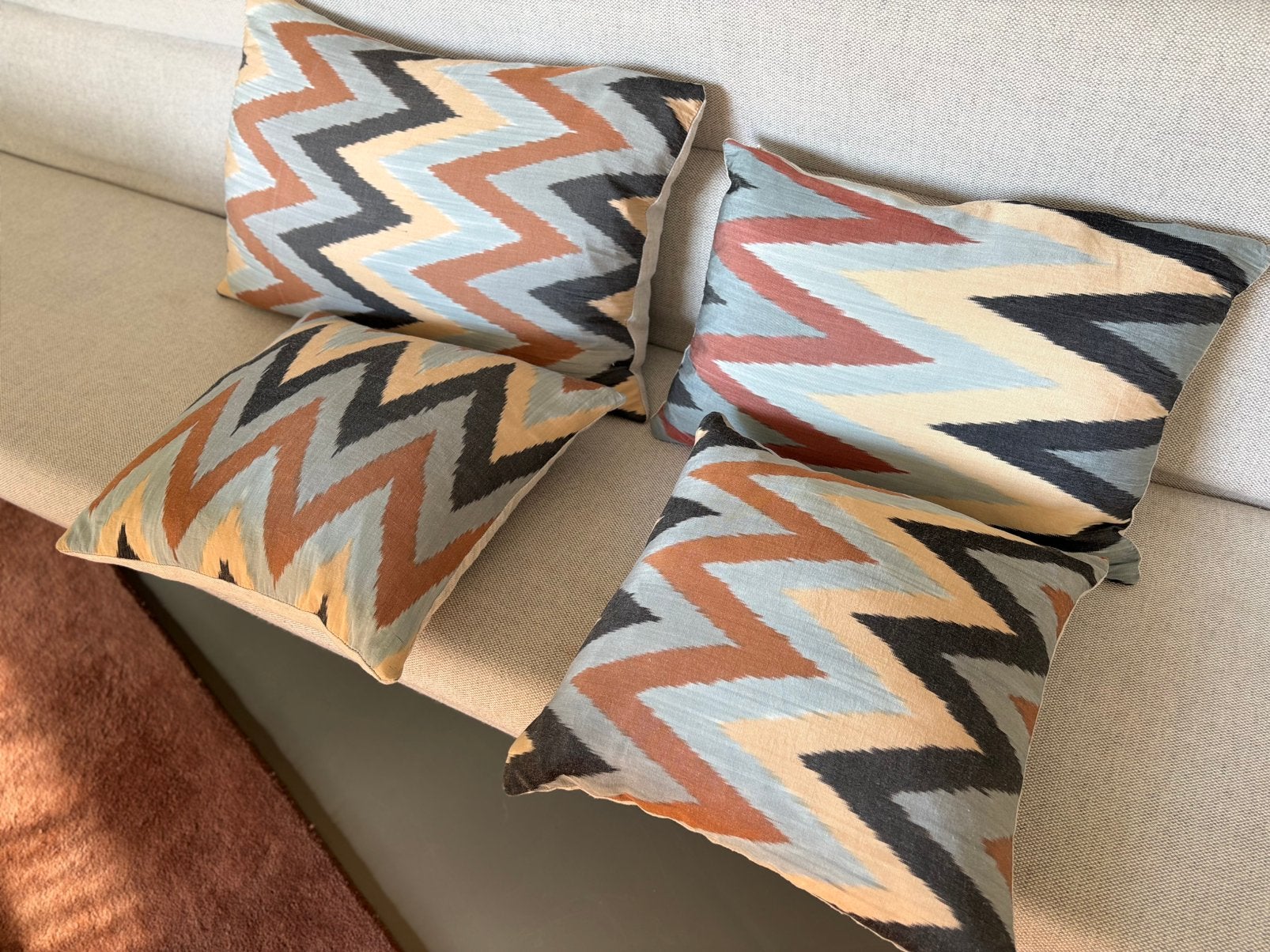 Madame Garage Ikat / linnen kussens, Overige merken, Handgemaakt, Meerkleurig, Ophalen of Verzenden