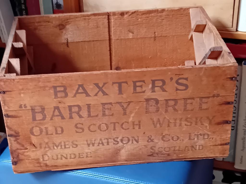 Kistje Baxter's Barley Bree Whisky voor Wilmerink & Muller, Huis en Inrichting, Woonaccessoires | Kisten, Gebruikt, Minder dan 50 cm