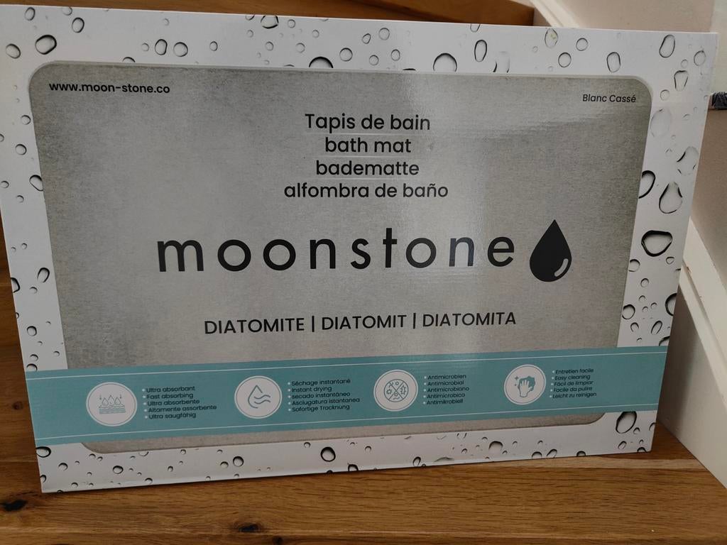 NIEUW Moonstone Diatomiet Badmat - Sneldrogend & Antislip, Ophalen, Nieuw, Grijs, Badmat
