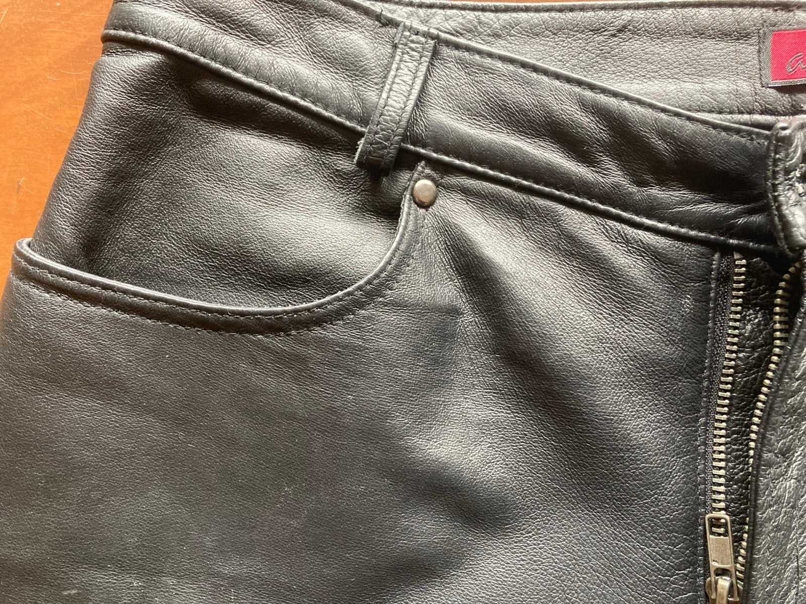 Mooi soepel glad leren jeans mt 32 €25,incl verz postnl, Verzenden, Zo goed als nieuw, Zwart, W32 (confectie 46) of kleiner