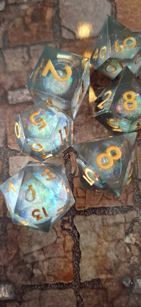 Sharp Edge D&D RPG Dobbelstenen Set glitter, Onbekend, Ophalen of Verzenden, Onbekend, Onbekend
