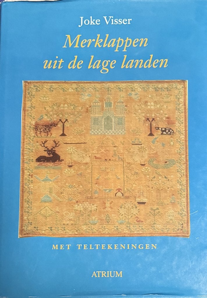 Joke Visser Merklappen uit de lage landen Met Teltekeningen, Ophalen of Verzenden, Zo goed als nieuw, Breien en Haken