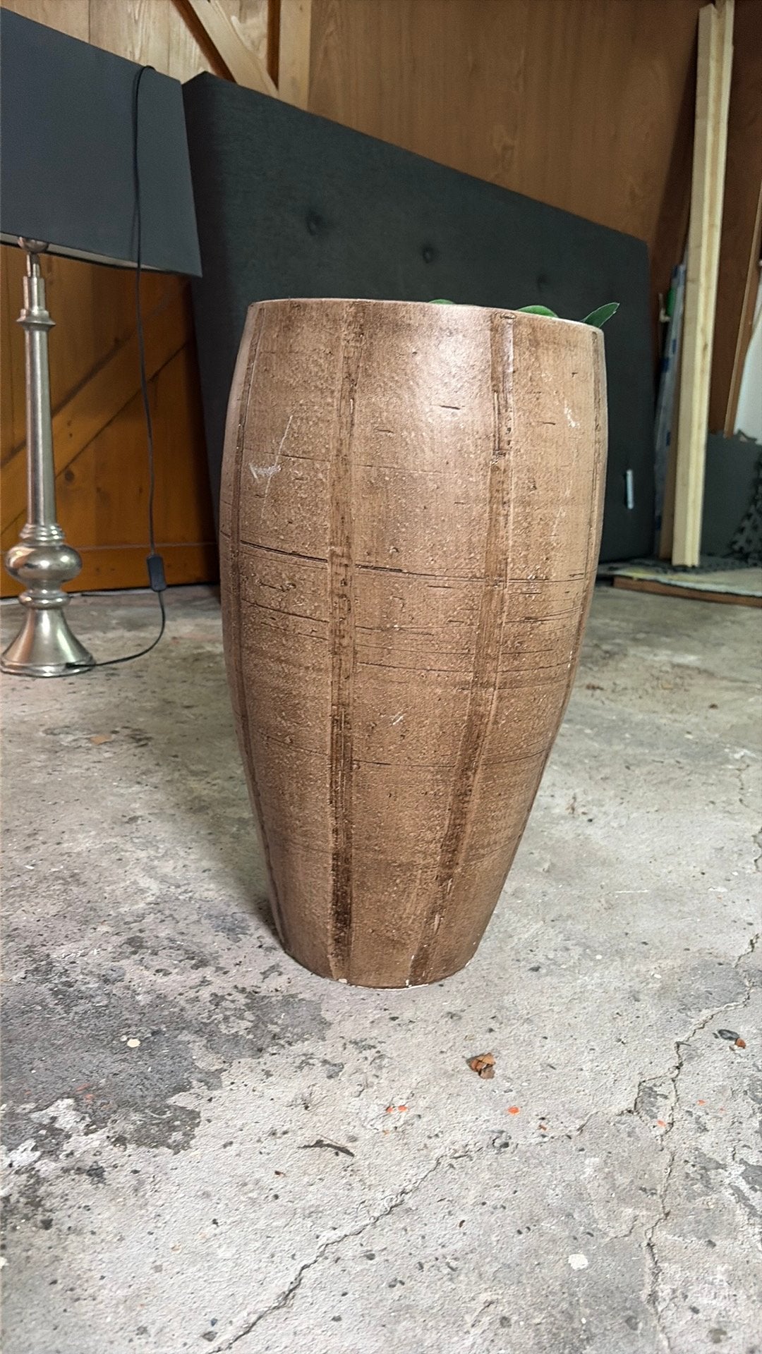 Hoge bloempot, Ophalen, Steen, Minder dan 30 cm, Rond