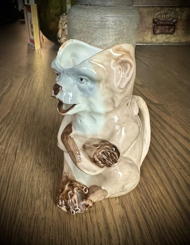 Aap melk kannetje Antiek porselein kan curiosa dier aapje, Antiek en Kunst, Verzenden