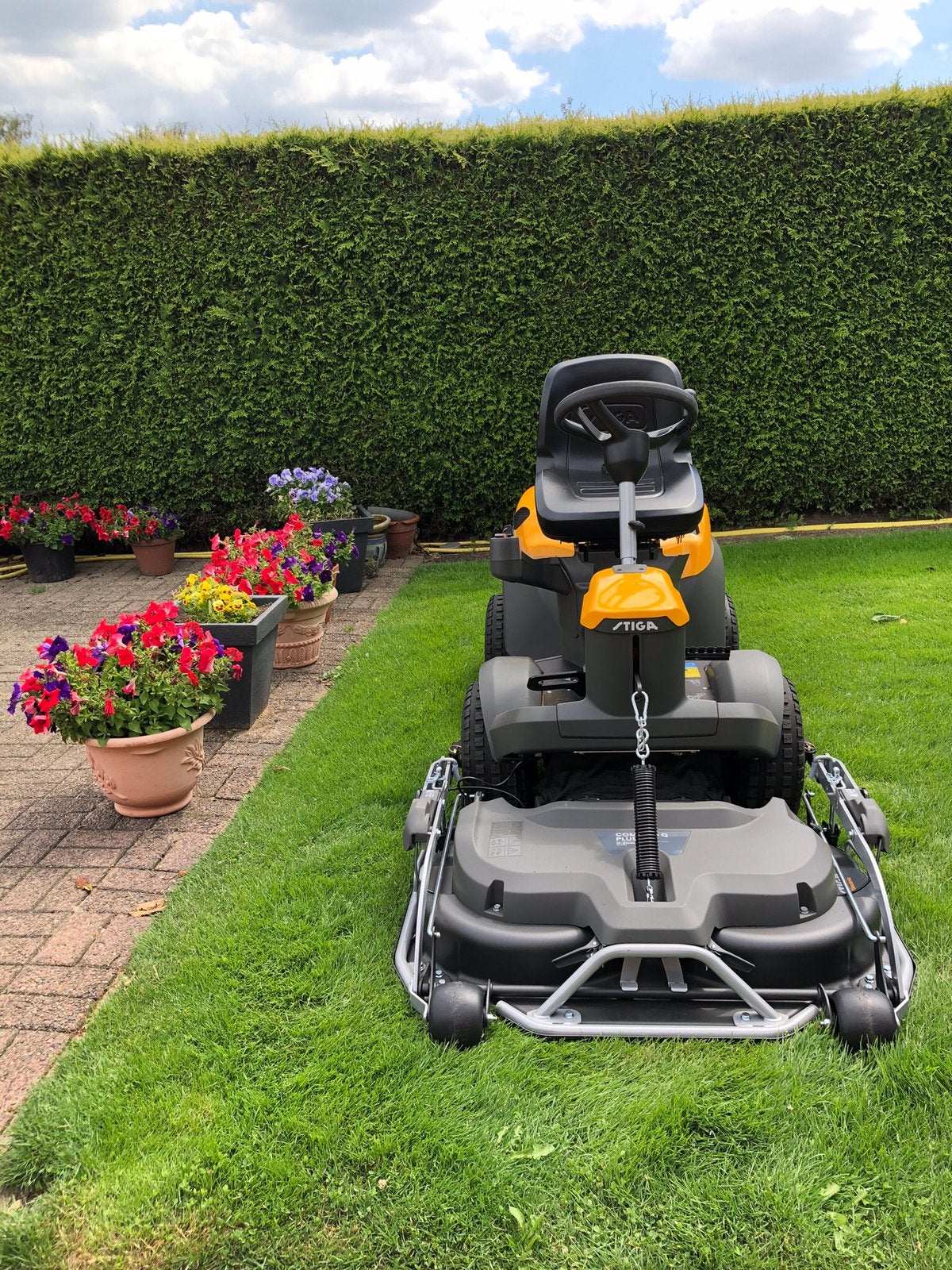 Frontmaaier stiga park 500 incl.maaidek combi 95 Q plus, Ophalen, Nieuw, Mulchfunctie, 90 tot 120 cm
