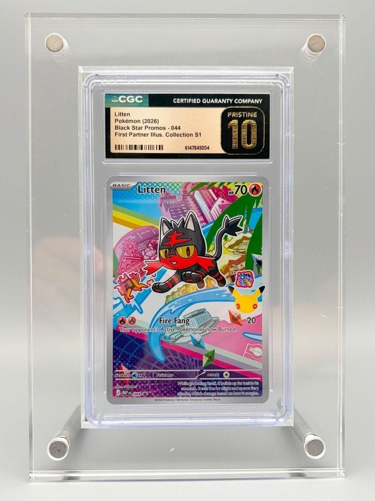 Litten Pokémon Kaart CGC 10 Pristine - Black Star Promos, Ophalen of Verzenden, Zo goed als nieuw, Losse kaart
