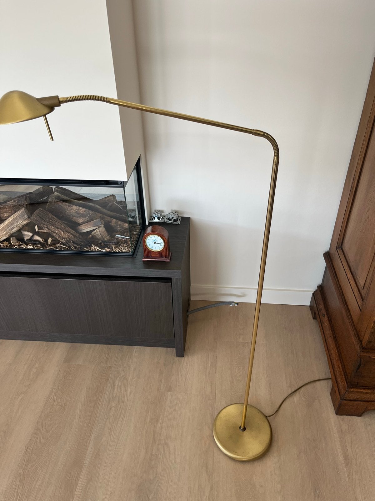 Elegante messing leeslamp - Verstelbaar en stijlvol, Ophalen, Zo goed als nieuw, Overige materialen, 100 tot 150 cm