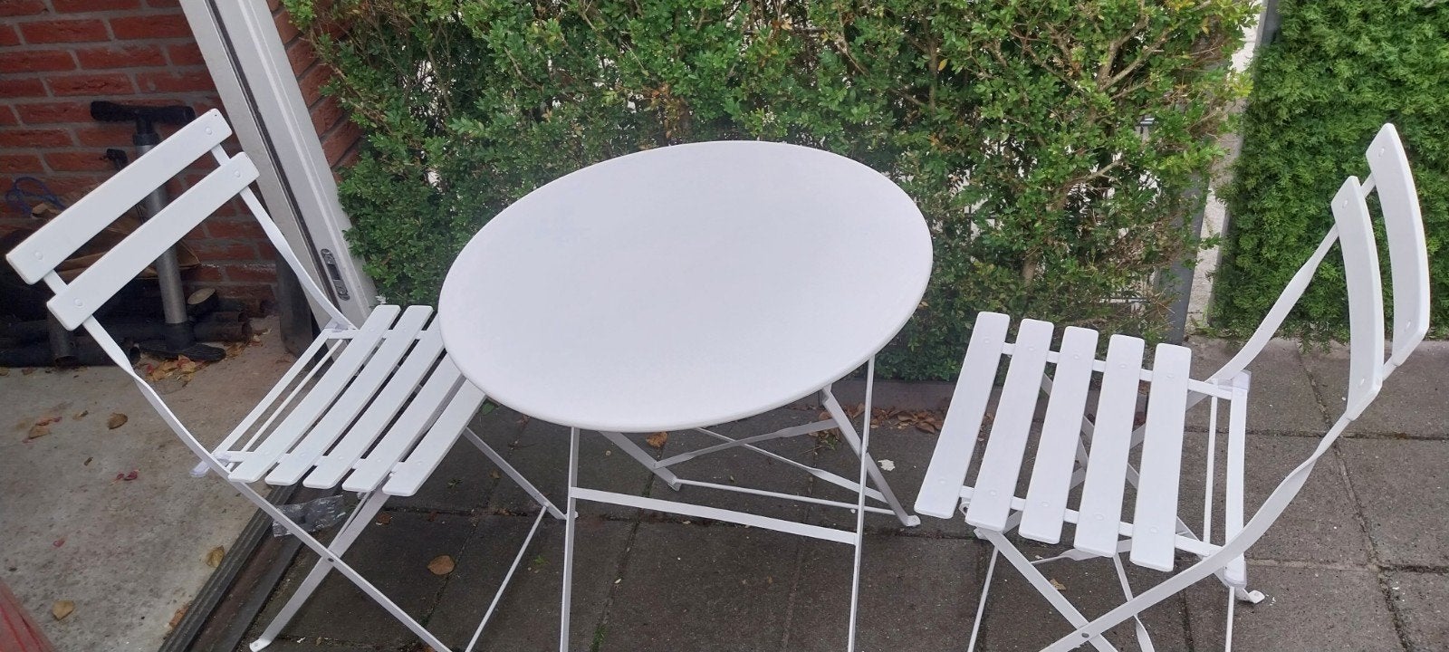 Witte bistro tuinset - inklapbaar, Ophalen of Verzenden
