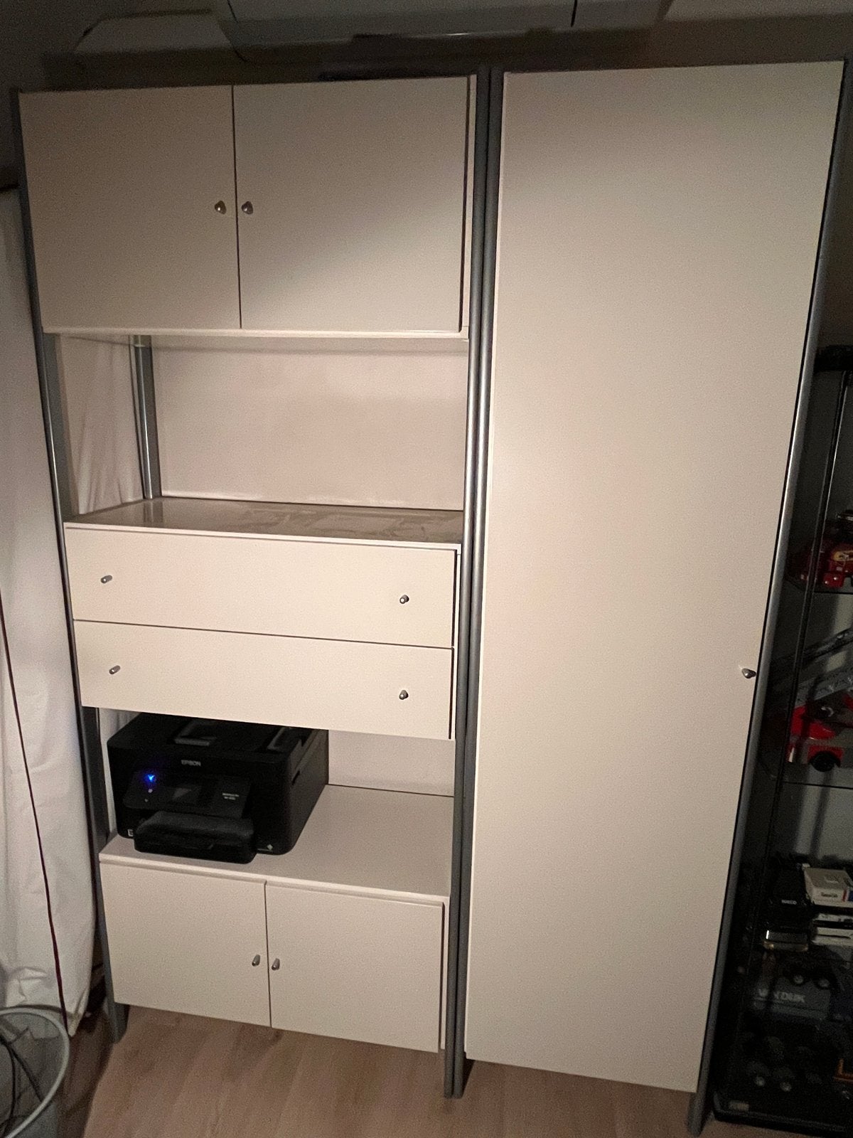 Modulaire Kast - 2 Delen met twee stalen planken., Ophalen, Gebruikt, 200 cm of meer, Metaal