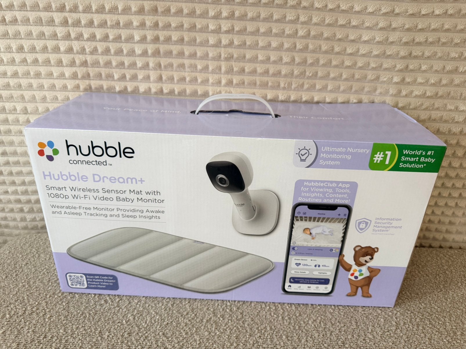 Hubble Dream+ Smart Baby Monitor + Sensormat | NIEUW in doos, Kinderen en Baby's, Babyfoons, Ophalen, Zo goed als nieuw, 250 meter of meer