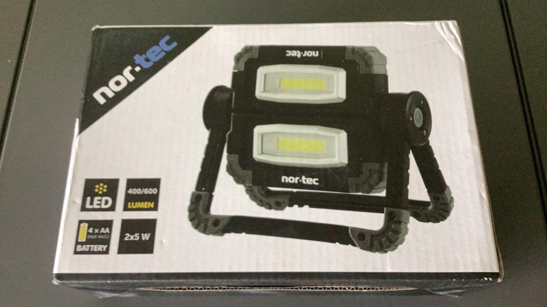 Nor-Tec LED Bouwlamp 2x5W, 400/600 Lumen, op batterijen, Minder dan 50 watt, Ophalen of Verzenden, Lamp met armatuur, Nieuw