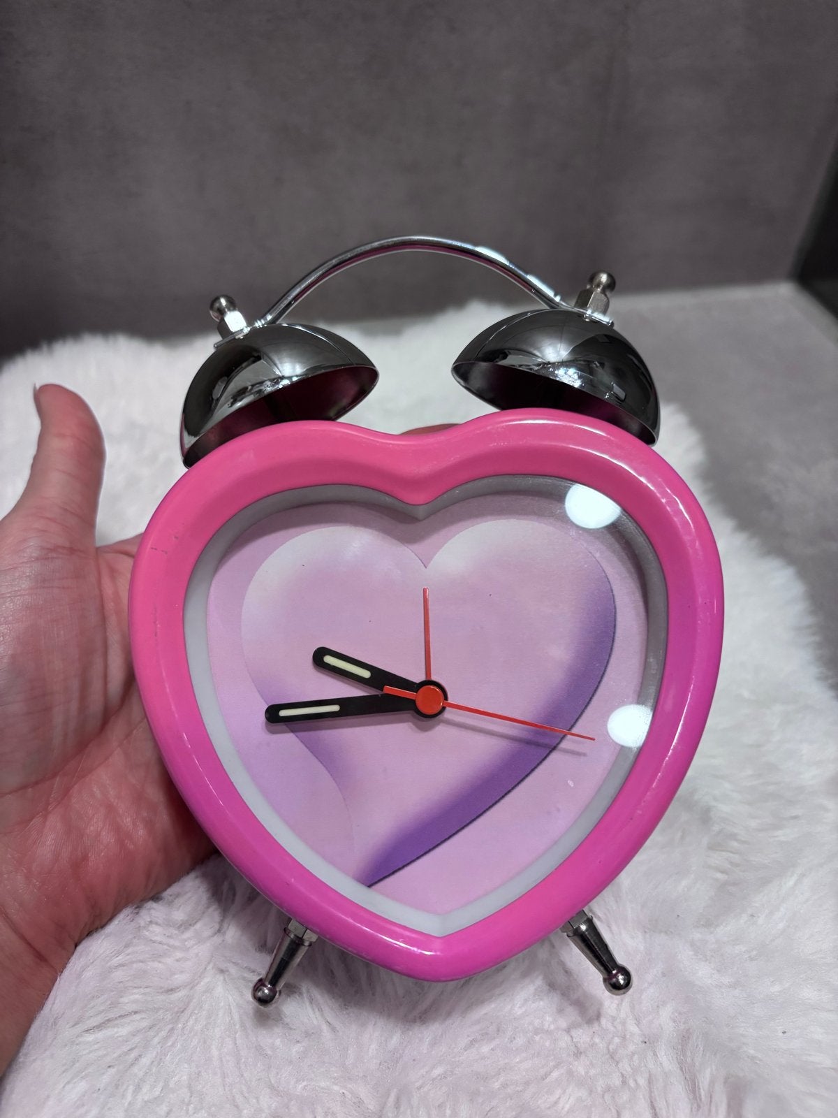 Roze Hart Wekker met Alarmfunctie - Zo goed als nieuw, Witgoed en Apparatuur, Ophalen of Verzenden, Zo goed als nieuw, Analoog