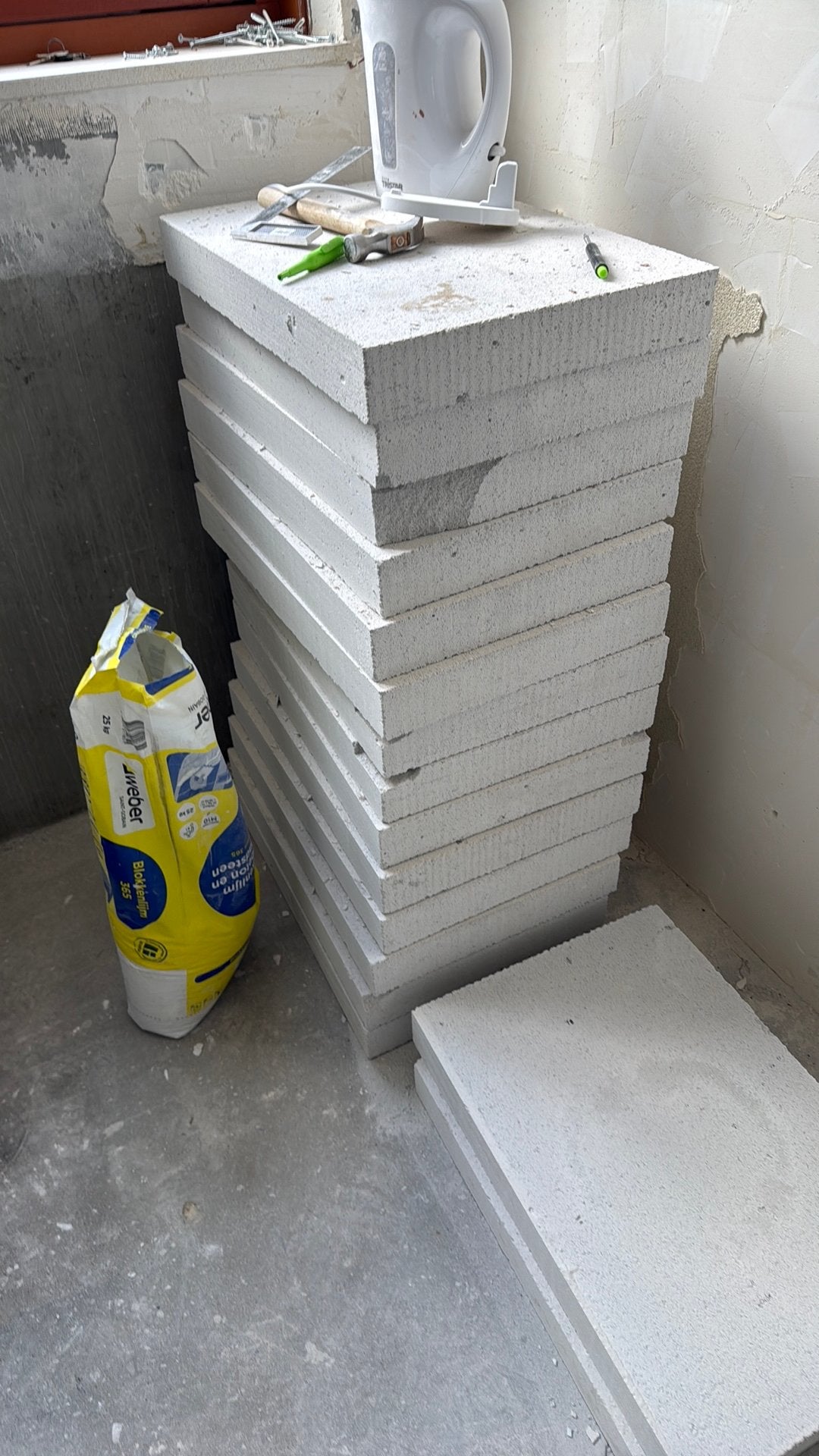 Gasbetonblokken 60x40x7, Doe-het-zelf en Verbouw, Metselstenen, Ophalen, Nieuw, Bakstenen