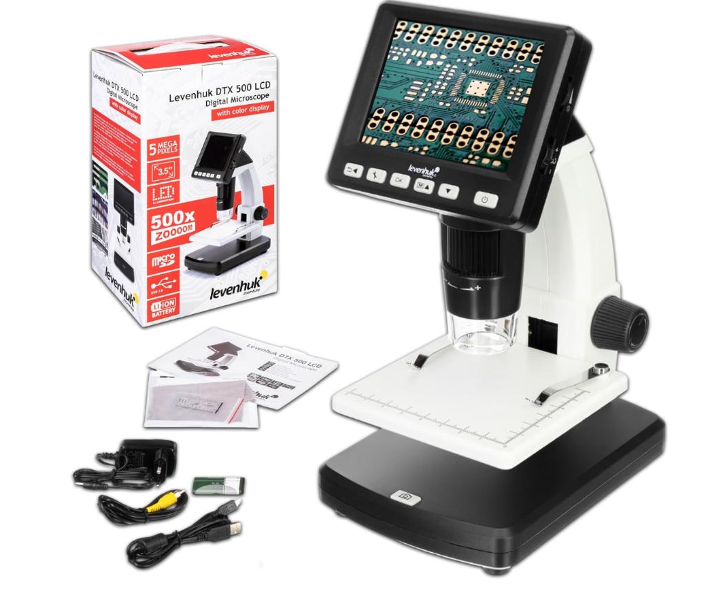 Levenhuk DTX 500 LCD digitale microscoop (20–500x), Audio, Tv en Foto, Optische apparatuur | Microscopen, Nieuw, Stereomicroscoop