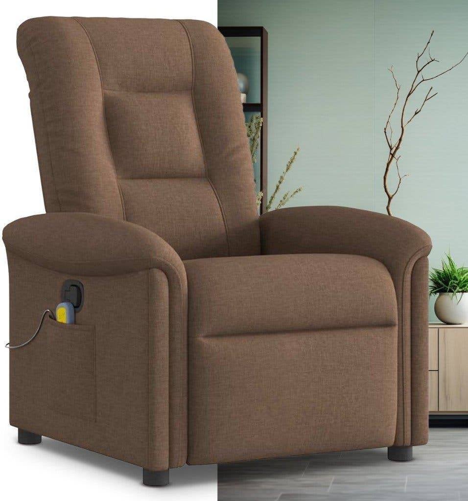 Massagestoel, Relaxfauteuil, Stof, Bruin, Bruin, Nieuw, Ophalen of Verzenden, Eén